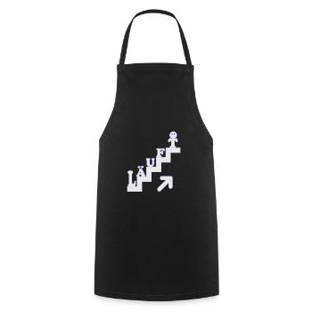 Läuft Treppenstufen Motivation - Kochschürze - Schwarz - Vorne - AI Model Male 185 dark (185cm)