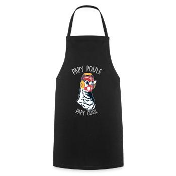 Papy poule Papy cool Cadeau Drôle Grand-père - Tablier de cuisine - noir - Devant - AI Model Male 185 dark (185cm)