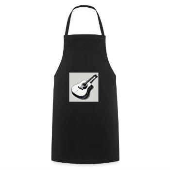 Guitare - Vintage - Country - Band - Liberté - Tablier de cuisine - noir - Devant - AI Model Male 185 dark (185cm)