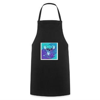 funny koala with glasses - 90s vibes - Cooking Apron - black - Front - AI Model Male 185 dark (185cm)