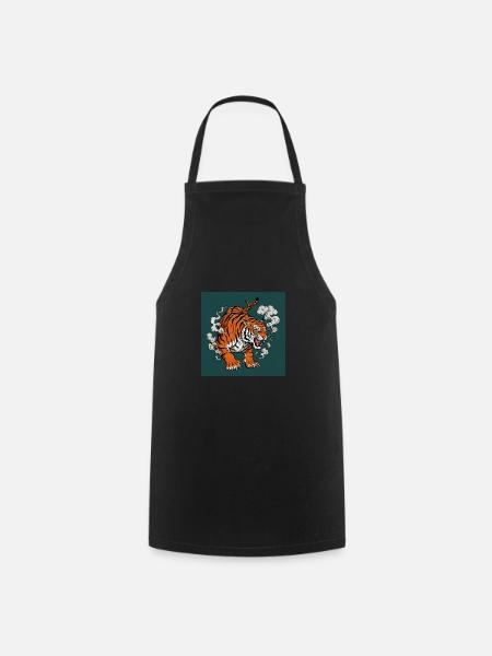 Gefährlicher Tiger - Comic Vibes - Kochschürze - Schwarz