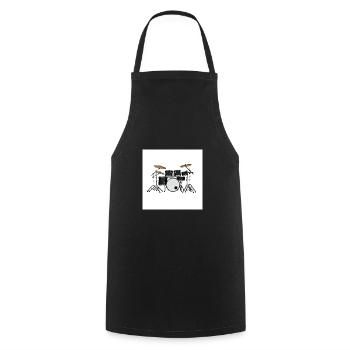 The drums: rhythm in the blood - Cooking Apron - black - Front - AI Model Male 185 dark (185cm)