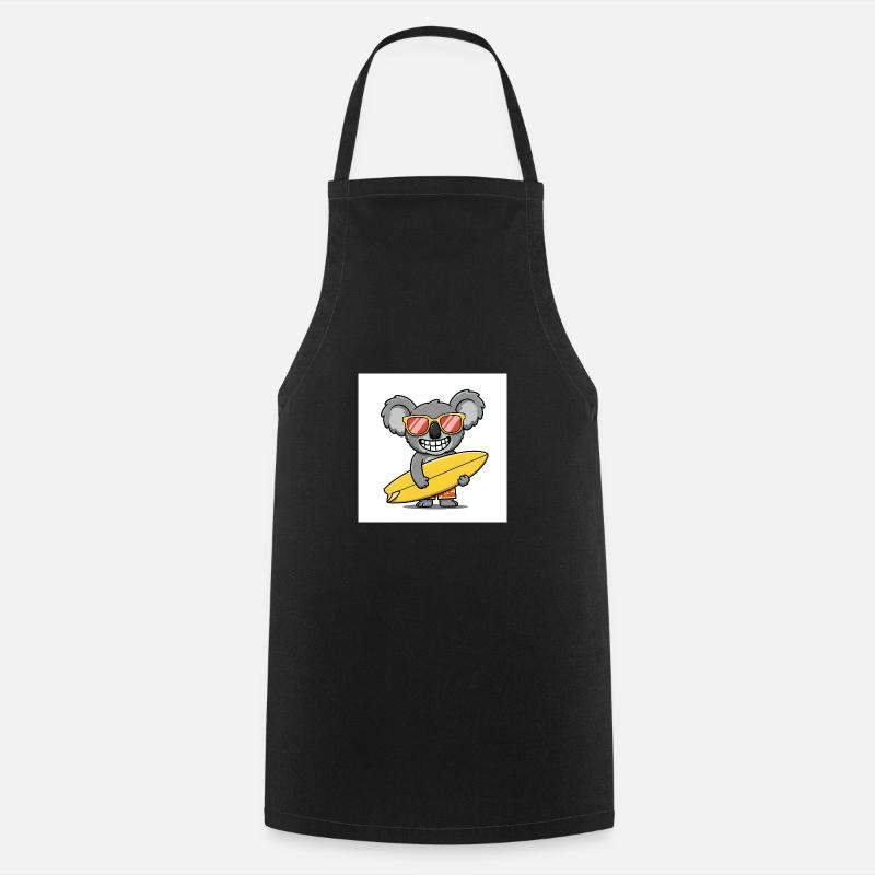 Koala surfeur avec lunettes de soleil - Tablier de cuisine - noir