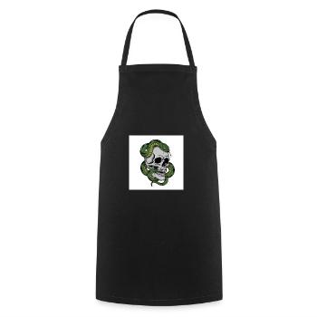 Skull & Snake – Symbol of Death - Cooking Apron - black - Front - AI Model Male 185 dark (185cm)