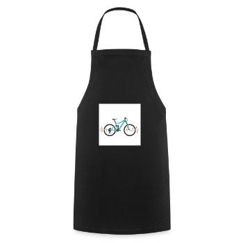 Im Rhythmus der Berge: Mountainbike & Herzschlag - Kochschürze - Schwarz - Vorne - AI Model Male 185 dark (185cm)