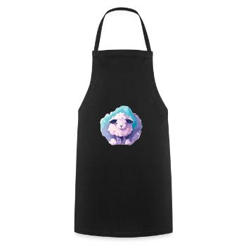 Sleeping sheep - Cooking Apron - black - Front - AI Model Male 185 dark (185cm)