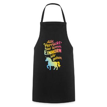 Unicorn Unicorns Mythical Creatures Mystical - Cooking Apron - black - Front - AI Model Male 185 dark (185cm)