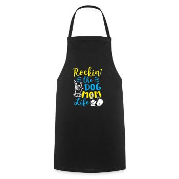 Dog Lover Rockin Le Chien Maman Vie Cadeau d’Anniversaire - Tablier de cuisine - noir - Devant - AI Model Male 185 dark (185cm)