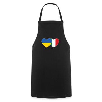 Ukraine Italien Herz Flagge - Kochschürze - Schwarz - Vorne - AI Model Male 185 dark (185cm)