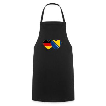 Deutschland Bosnien Flagge Herz - Kochschürze - Schwarz - Vorne - AI Model Male 185 dark (185cm)