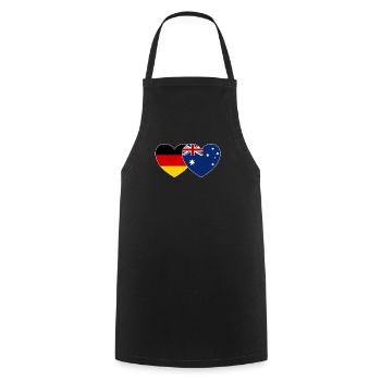 Germany Australia Flag Heart - Cooking Apron - black - Front - AI Model Male 185 dark (185cm)