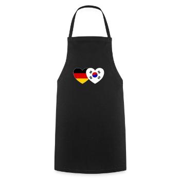 Allemagne Corée du Sud Drapeau Coeur - Tablier de cuisine - noir - Devant - AI Model Male 185 dark (185cm)