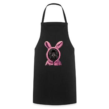 Bouledogue français en costume de lapin - Tablier de cuisine - noir - Devant - AI Model Male 185 dark (185cm)