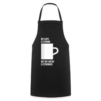 Antok ist stärkeres Kaffeedesign für stolze Pinoys - Kochschürze - Schwarz - Vorne - AI Model Male 185 dark (185cm)