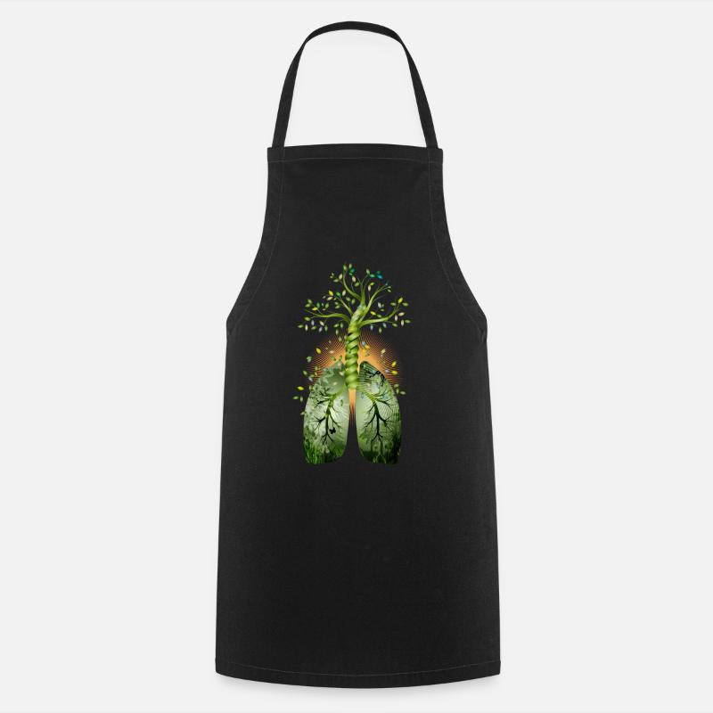La forêt, le poumon vert. Arbre avec poumon - Tablier de cuisine - noir