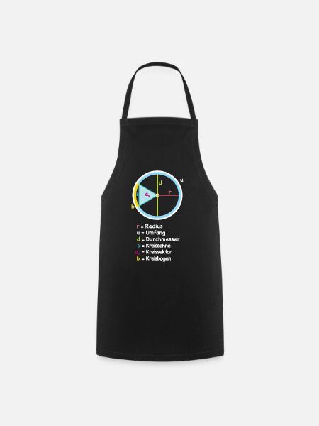 Circle Radius Diagram Art - Cooking Apron - black