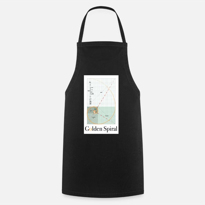 Golden Spiral - Cooking Apron - black