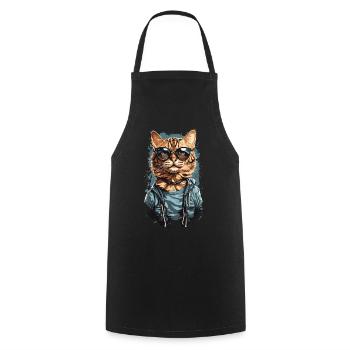 Coole Bengalische Katze Design für Katzenliebhaber - Kochschürze - Schwarz - Vorne - AI Model Male 185 dark (185cm)