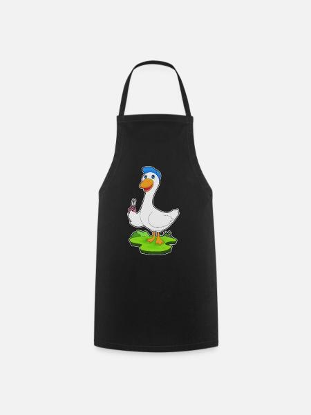 Ente Friseur Schere - Kochschürze - Schwarz