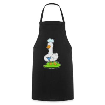 Ente Koch Schüssel Kochen - Kochschürze - Schwarz - Vorne - AI Model Male 185 dark (185cm)