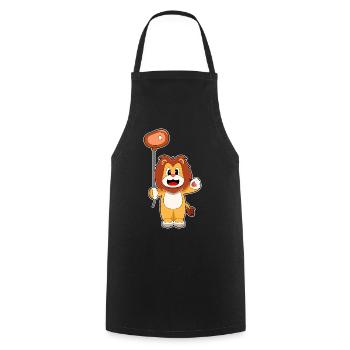 Ballon Lion - Tablier de cuisine - noir - Devant - AI Model Male 185 dark (185cm)