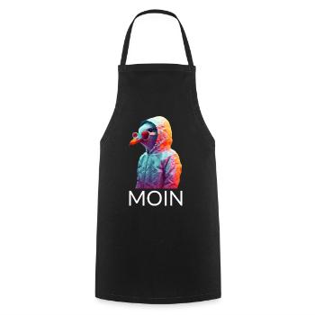 Möwe mit Sonnenbrille Moin Coole Möwen Seevogel - Kochschürze - Schwarz - Vorne - AI Model Male 185 dark (185cm)