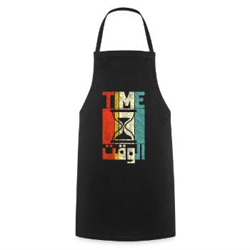 Arabic Calligraphy Time and Hourglass Vintage - Cooking Apron - black - Front - AI Model Male 185 dark (185cm)