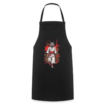 Dogs Yokai Art Japan Aesthetic Design - Cooking Apron - black - Front - AI Model Male 185 dark (185cm)