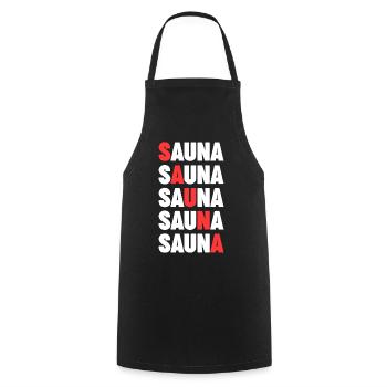 Wellness Saunagänger Saunieren Saunierer Sauna - Kochschürze - Schwarz - Vorne - AI Model Male 185 dark (185cm)