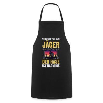 Hasenjäger Hasenjagd Kaninchenjagd Jäger - Kochschürze - Schwarz - Vorne - AI Model Male 185 dark (185cm)