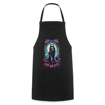 Anime Gothic Girl Magical Victorian Aesthete - Cooking Apron - black - Front - AI Model Male 185 dark (185cm)