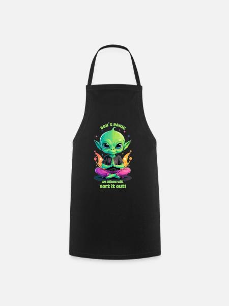 Cute Alien régule cela ! - Tablier de cuisine - noir