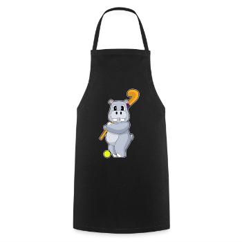 Hippopotamus Hockey sur gazon Stick - Tablier de cuisine - noir - Devant - AI Model Male 185 dark (185cm)