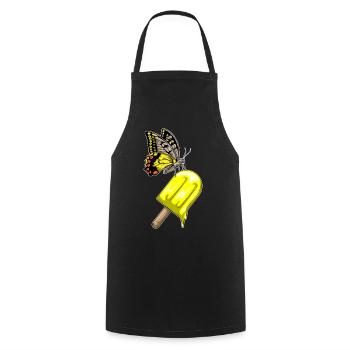 Popsicles papillon - Tablier de cuisine - noir - Devant - AI Model Male 185 dark (185cm)