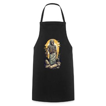 Thirsty Mummy Beer Halloween Pharaoh Design - Cooking Apron - black - Front - AI Model Male 185 dark (185cm)