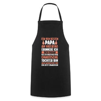 Papa Fête des pères Papa - Tablier de cuisine - noir - Devant - AI Model Male 185 dark (185cm)