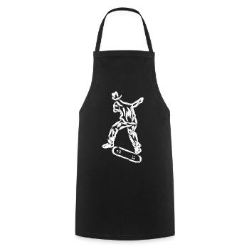Skater Zeichnung - Kochschürze - Schwarz - Vorne - AI Model Male 185 dark (185cm)