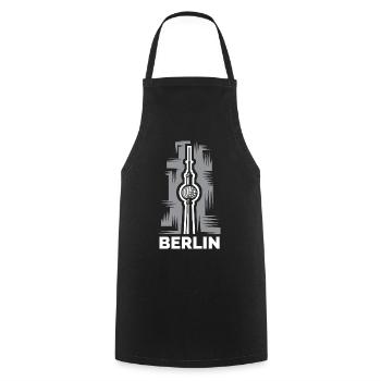 Tour de télévision de Berlin - Symbole de la ville comme logo - Tablier de cuisine - noir - Devant - AI Model Male 185 dark (185cm)