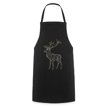 Polygon Deer - Geometric Winter - Cooking Apron - black - Front - AI Model Male 185 dark (185cm)
