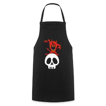 Démon sur un crâne - Tablier de cuisine - noir - Devant - AI Model Male 185 dark (185cm)