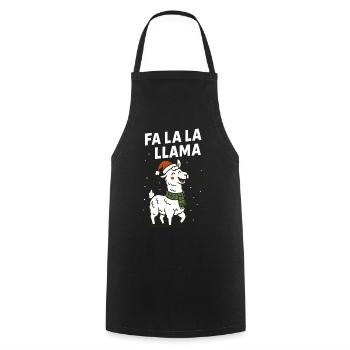Fa La La Llama Christmas Family Fun - Cooking Apron - black - Front - AI Model Male 185 dark (185cm)