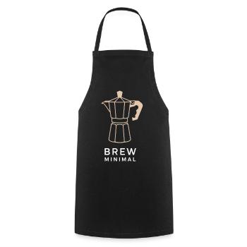 Kaffee Minimal - Kochschürze - Schwarz - Vorne - AI Model Male 185 dark (185cm)
