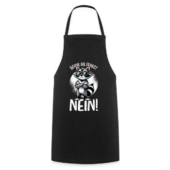 Avant que tu ne demandes, pas de raton laveur, mauvaise humeur - Tablier de cuisine - noir - Devant - AI Model Male 185 dark (185cm)