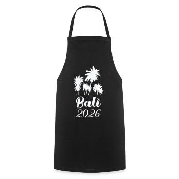 Bali Palmen 2026 Tropenlook - Kochschürze - Schwarz - Vorne - AI Model Male 185 dark (185cm)