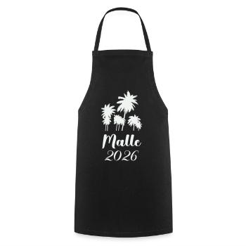 Malle 2026 Palmen Edition - Kochschürze - Schwarz - Vorne - AI Model Male 185 dark (185cm)