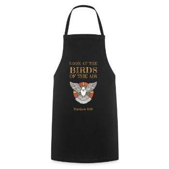 Regardez les oiseaux du ciel - Tablier de cuisine - noir - Devant - AI Model Male 185 dark (185cm)