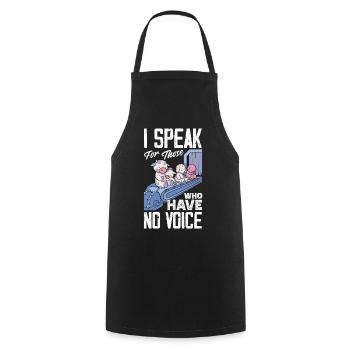 I speak for those who have no voice - Cooking Apron - black - Front - AI Model Male 185 dark (185cm)