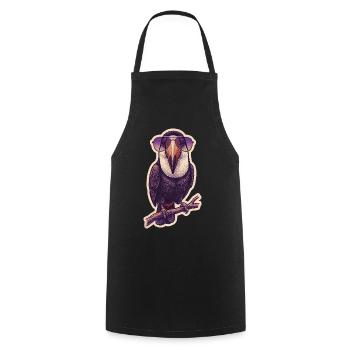 Toucan fou avec des lunettes de soleil - Tablier de cuisine - noir - Devant - AI Model Male 185 dark (185cm)