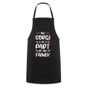 Corgi Familie Pfoten Logo - Kochschürze - Schwarz - Vorne - AI Model Male 185 dark (185cm)