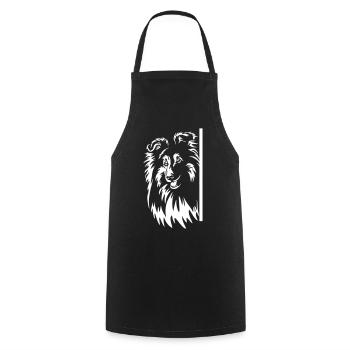 Sheltie Head "Back Edition" - Cooking Apron - black - Front - AI Model Male 185 dark (185cm)